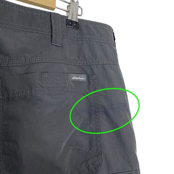 Eddie Bauer Pants Mens 38x32 Gray Travex Convertible Cargo Zip Off Lightweight - Picture 9 of 16